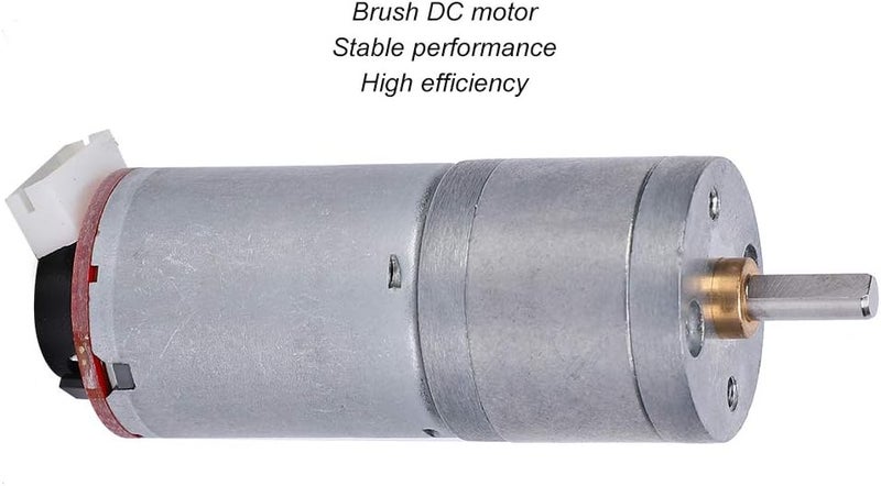 Hyuduo GA25-370 Gear Motor DC with Speed Encoder, Stainless Steel High Torque Electric Micro Speed Reduction Geared Motor Brush DC Motors Reducer Copper (DC12V 10RPM) - Image 3